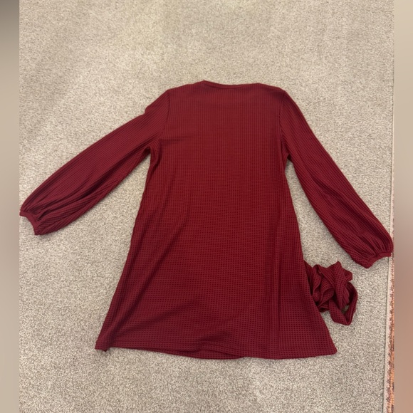 SHEIN CURVE Red Waffle Knot Dress Size: 1XL - Picture 4 of 6